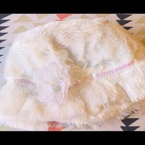 Girls faux fur, Toby NYC bucket hat, sz 4/6x